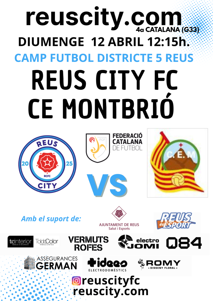 El Reus City FC rep aquest diumenge 12 a les 12:15 hores al Montbrió CE.