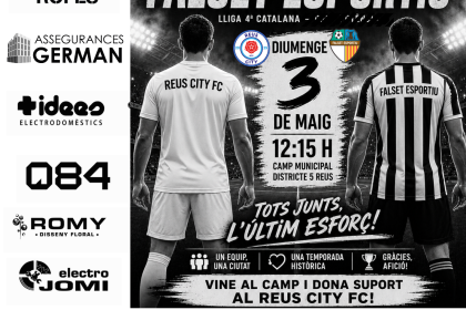 El Reus City FC tanca la temporada a casa davant el Falset Esportiu després d’una històrica primera campanya El Reus City FC disputarà aquest diumenge 3 de maig el seu últim partit de la temporada a la Lliga de Quarta Catalana (grup Potència 3), rebent el Falset Esportiu al Camp Municipal Districte 5 de Reus (12:15 h). El conjunt reusenc posarà així el punt final a una temporada per emmarcar, marcada pel creixement esportiu i la consolidació d’un projecte nou que ja ha deixat empremta a la competició. En el seu debut oficial, el Reus City FC ha aconseguit una meritòria cinquena posició, convertint-se en un dels equips revelació del grup. L’equip ha demostrat regularitat, competitivitat i una identitat de joc clara al llarg de tota la temporada, superant les expectatives inicials i consolidant una base sòlida de cara al futur. El partit d’aquest cap de setmana tindrà un al·licient afegit, ja que el rival serà el Falset Esportiu, segon classificat i immers en la lluita pel playoff d’ascens. Aquest context garanteix un enfrontament d’alt nivell, amb dos equips que arriben en dinàmiques positives i amb objectius competitius, fet que el converteix en un duel atractiu tant per als aficionats com per als amants del futbol territorial. Des del club s’ha volgut destacar la importància d’aquest partit no només en l’àmbit esportiu, sinó també com a celebració d’una temporada històrica. Per aquest motiu, el Reus City FC fa una crida a tota l’afició, socis i ciutadania de Reus perquè omplin el Camp Municipal Districte 5 i donin suport a l’equip en aquest últim esforç del curs. A més dels resultats, aquesta primera temporada ha estat clau per consolidar el projecte del club, reforçar el vincle amb la ciutat i assentar les bases d’un creixement sostingut. L’entitat valora molt positivament el compromís dels jugadors, el treball del cos tècnic i el suport constant de l’afició, elements imprescindibles per entendre l’èxit assolit. Amb aquest últim partit, el Reus City FC no només tancarà la temporada, sinó que també mirarà cap al futur amb ambició i il·lusió. El club continuarà treballant per seguir creixent esportivament i institucionalment, amb l’objectiu de continuar portant el nom de Reus amb orgull dins del futbol català. El diumenge 3 de maig, a les 12:15 h, el Camp Municipal Districte 5 viurà una jornada especial. Futbol, emoció i sentiment per acomiadar una temporada que ja forma part de la història del Reus City FC.